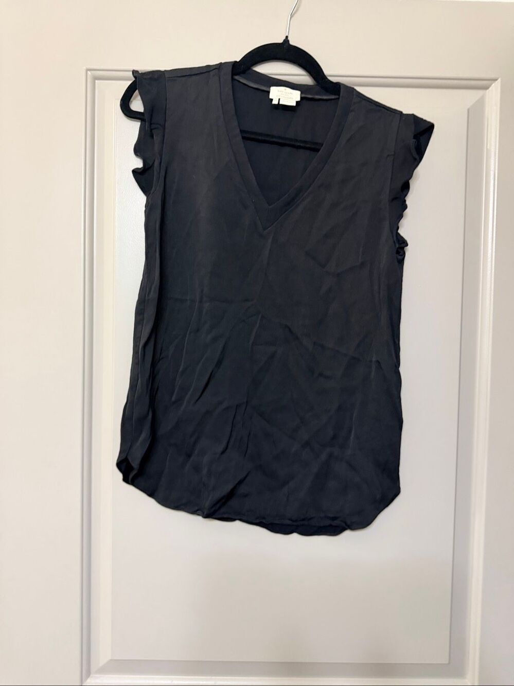 Kate Spade New York Womens Size XS Black V Neck Sleeveless Tank Top Shirt
